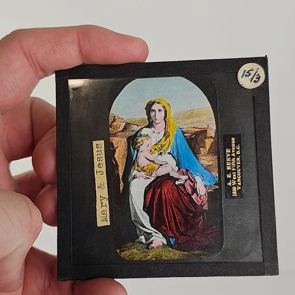 Antique Magic Lantern Slides Religious Biblical Set Reeve Vancouver Glass 8pcs - Picture 14 of 16